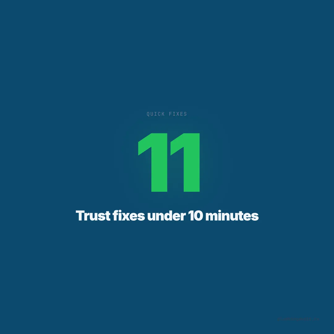 11 Small Plumbing Website Fixes That Instantly Build Trust (Most Take Under 10 Minutes)